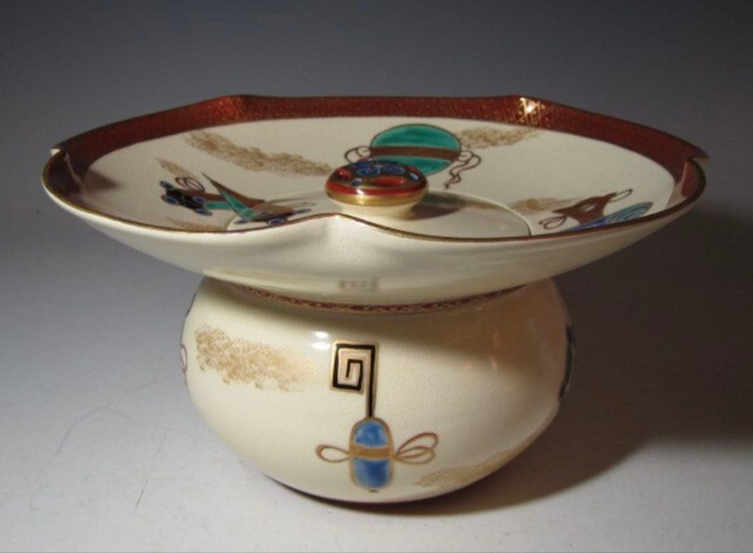 永楽善五郎 宝尽し絵 砂金袋水指 表千家 十三代 即中斎花押！7133