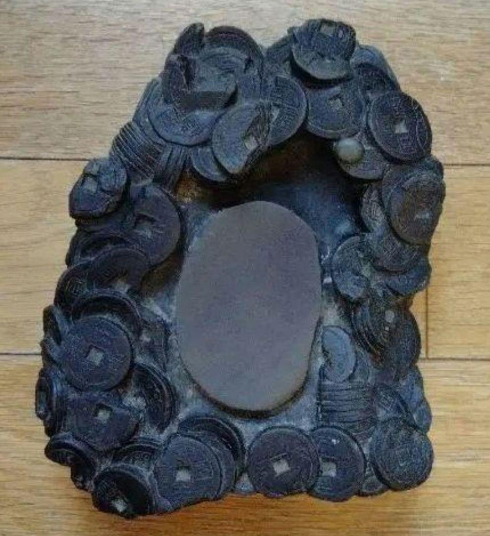 中国骨董旧蔵書道古名硯【金玉満堂】中国清の時代同治細工彫刻古錢図端渓老坑水巌名硯