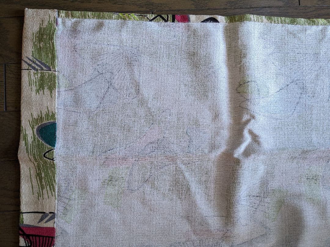 50’ｓ柄カーテン 2枚　ベージュブーメラン２００