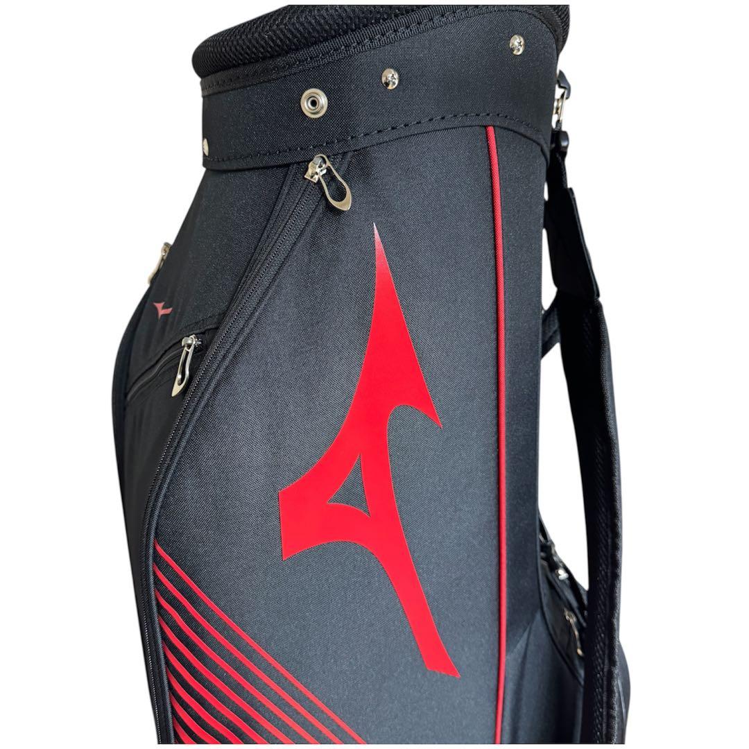 【極美品】MIZUNO ゴルフキャディバッグ 9.0型 ブラック×レッド