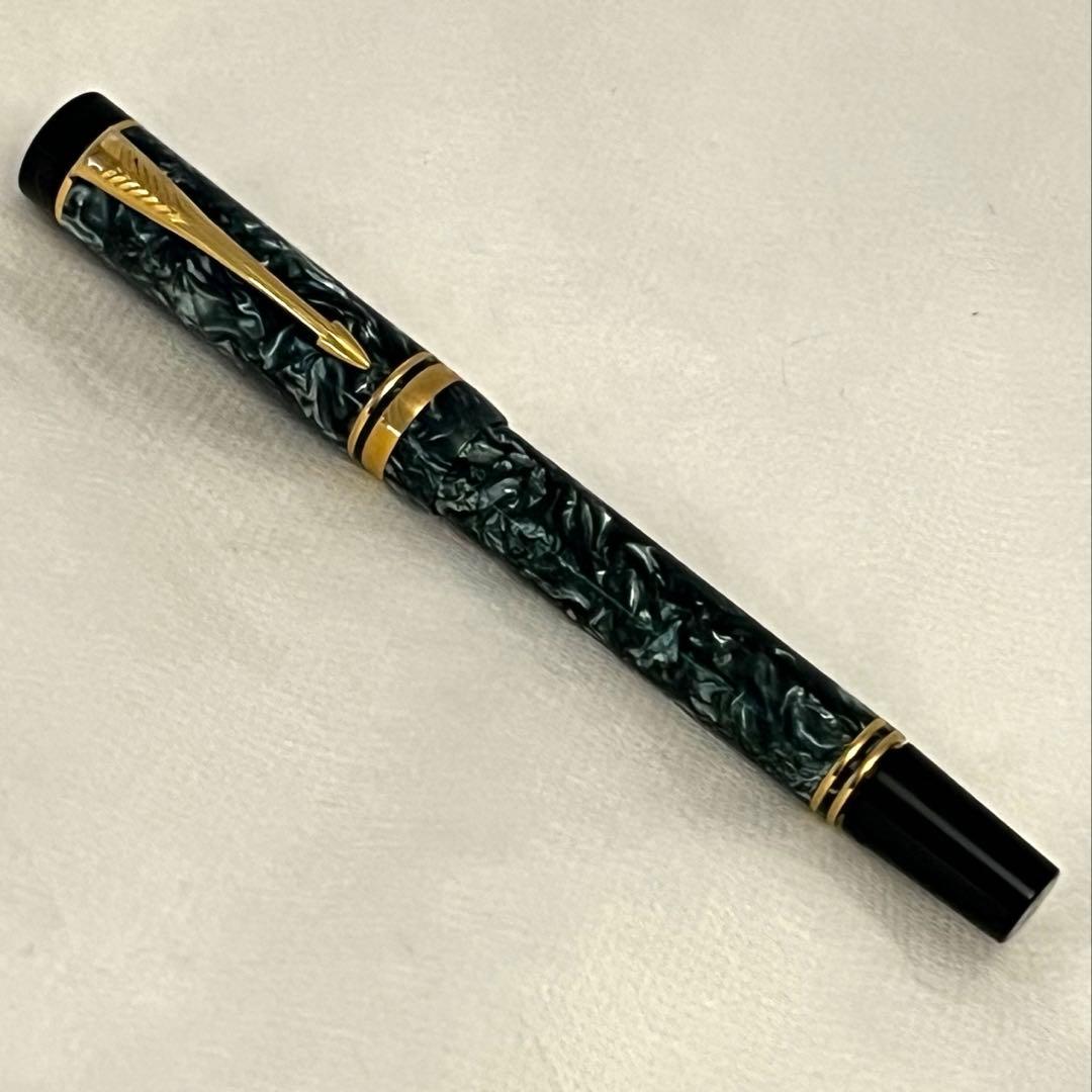 [希少NHK刻印]PARKER デュオフォールド　k18 マーブルグリーン