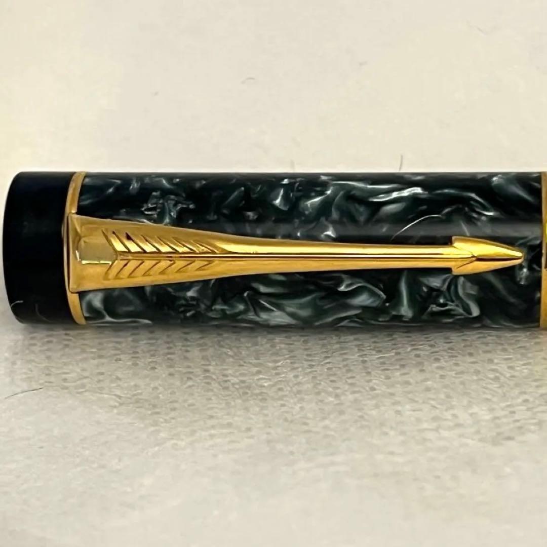 [希少NHK刻印]PARKER デュオフォールド　k18 マーブルグリーン