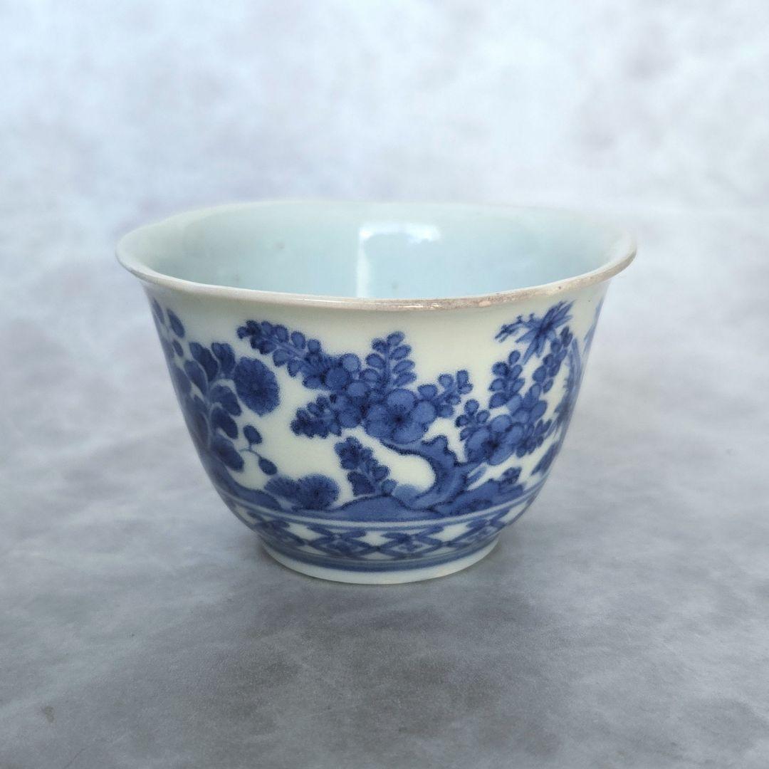 古伊万里　藍柿手　染付　向付　酒器　江戸時代　骨董　金直し　金継ぎ　アンティーク