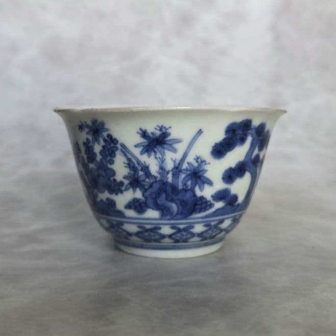 古伊万里　藍柿手　染付　向付　酒器　江戸時代　骨董　金直し　金継ぎ　アンティーク