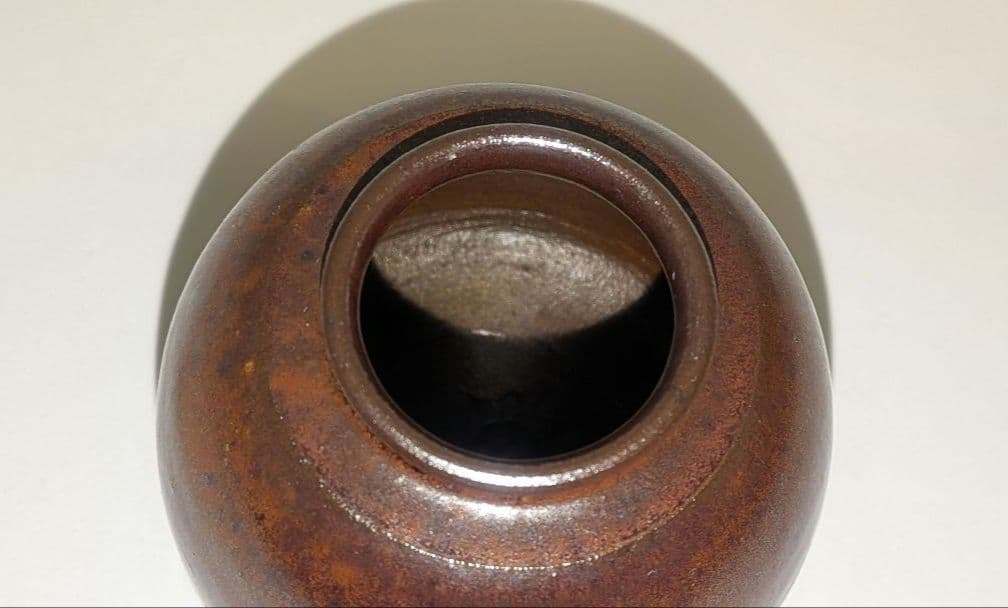 『鬼丸碧山』茶入　仕覆　高取　雪山窯　碧山作　茶道具　共箱　西陣織花文浮織