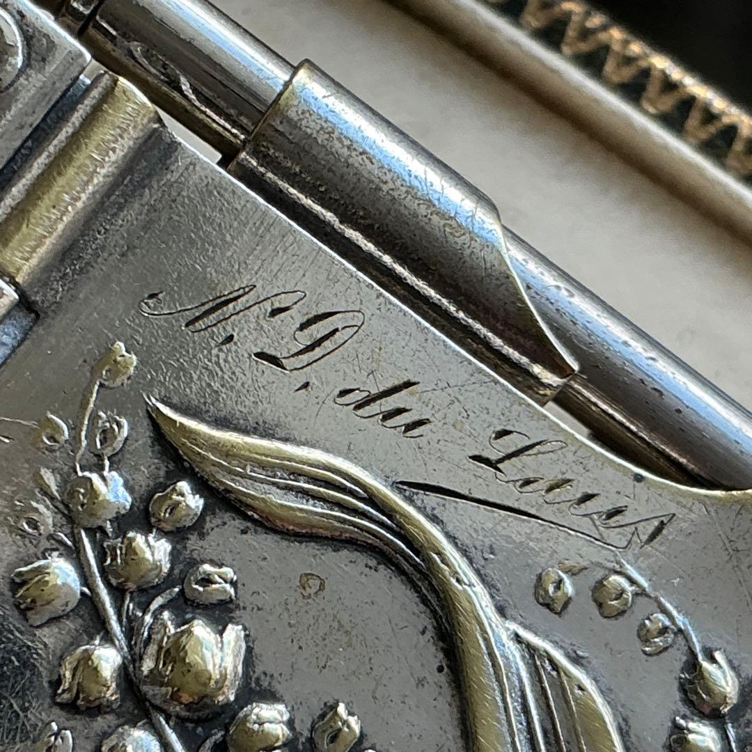 【A】フランスアンティーク　すずらん　カルネドバル　シルバープレート　ペンダント