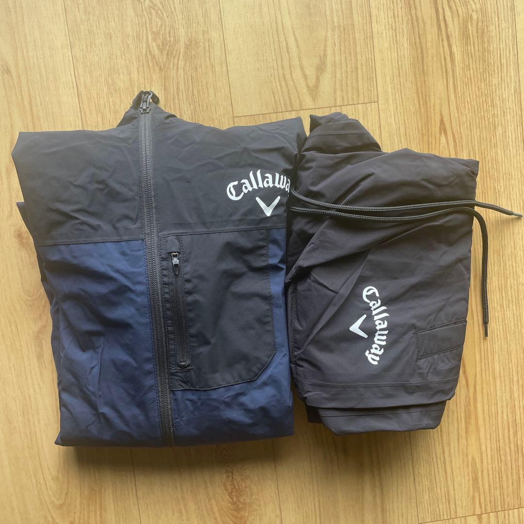 キャロウェイゴルフレインウェア上下セットメンズ LL紺色Callaway