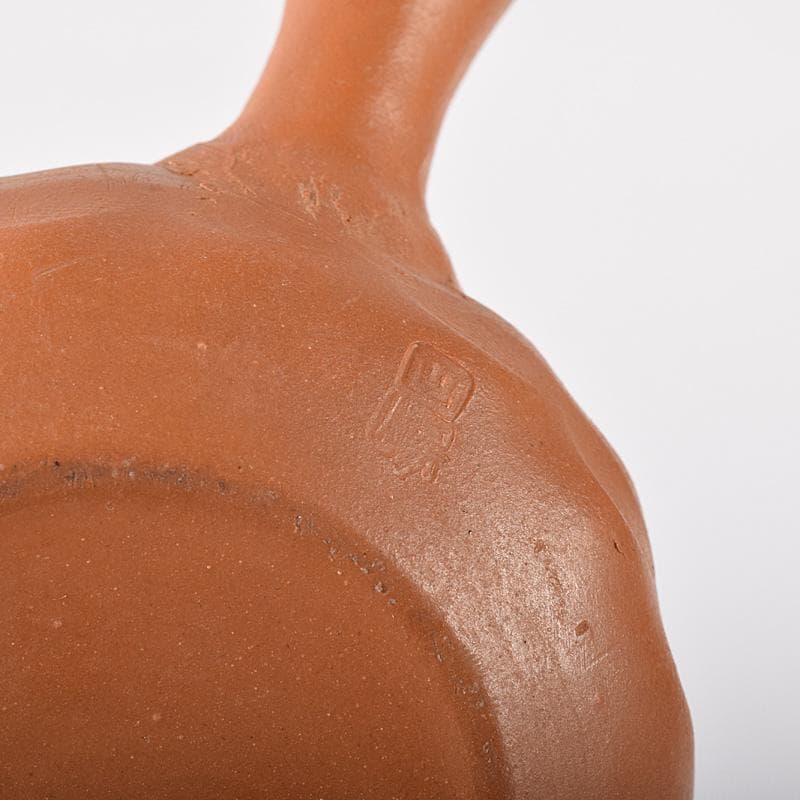 常滑焼　朱泥　蛙摘　横手急須　V　7638