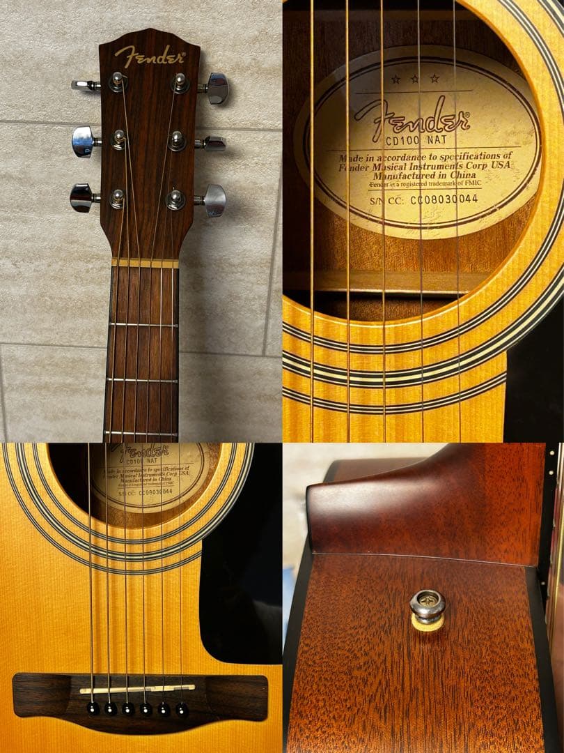 新品同様アコギ Fender CD-100NAT 汎用ギグバッグ クリーニング済