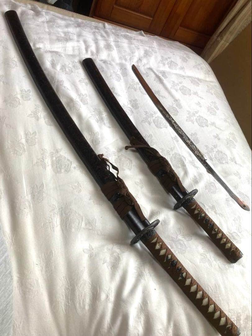 【林】模造刀大小二振セット　模擬刀　日本刀　コスプレ用　古美術品