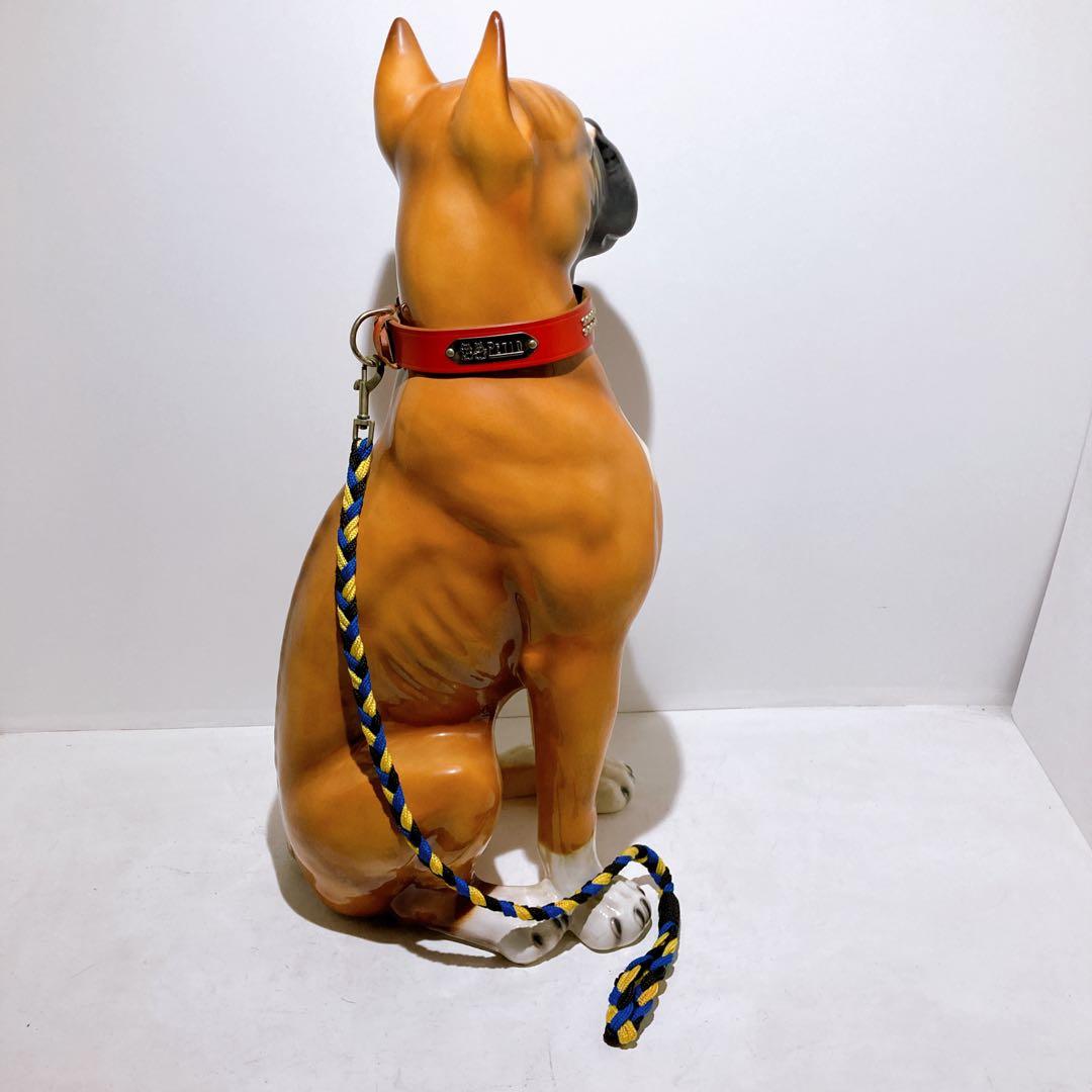 ボクサー 置物 オブジェ イタリア製 陶器 動物 雑貨 犬 イヌ 80cm