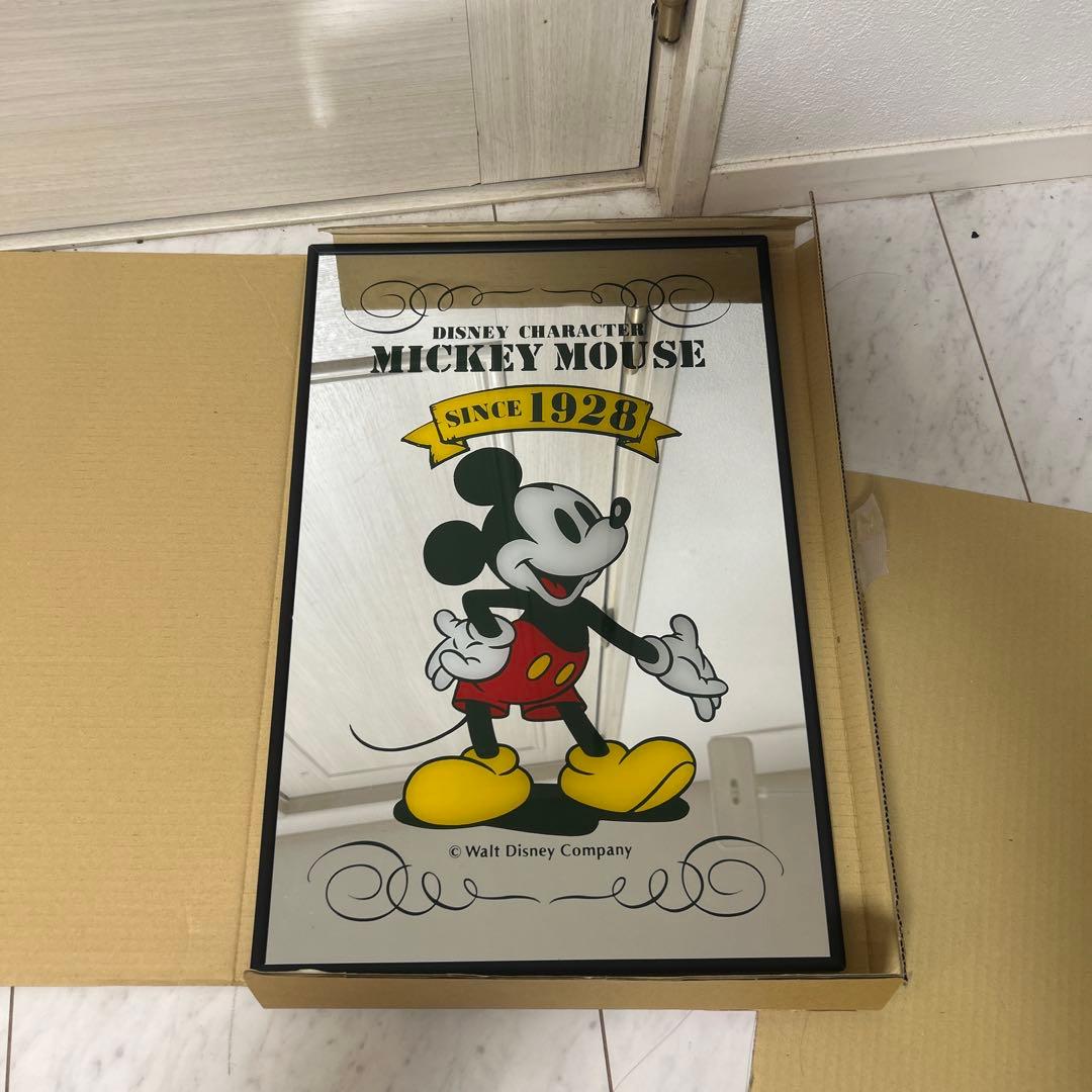 未使用　Disney ディズニー ミッキーマウス パブミラー 壁掛け鏡 当時物