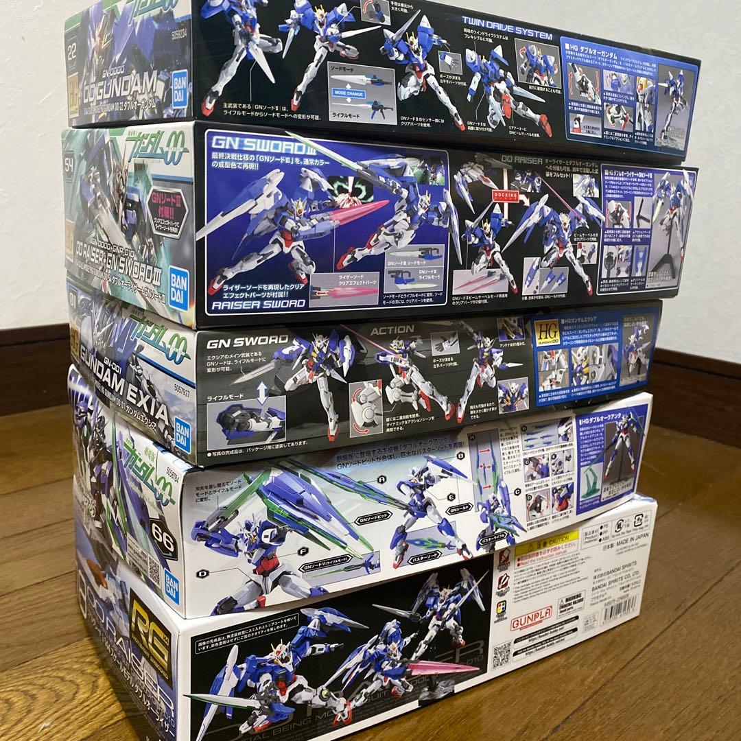 ガンプラ 5点まとめ売り ガンダムOO RG エクシア クアンタ オーライザー