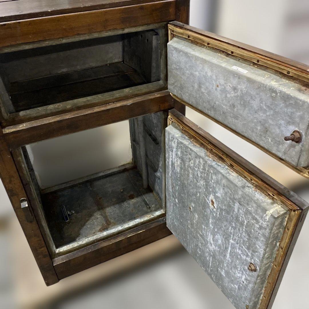 【@001】和製レトロ 荒木家具 氷冷蔵庫 ※ジャンク