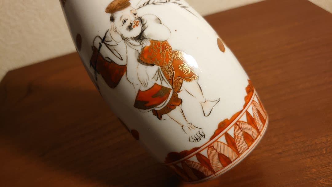 古九谷　九谷焼　徳利　宝の図　明治九谷　宮本屋窯　金彩　本金　亀多画　１客