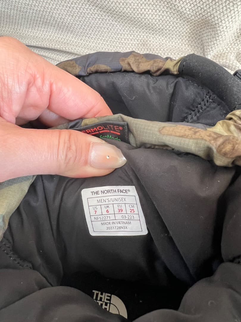 THE NORTH FACEノースフェイスブーツ2031728N3X迷彩25.0