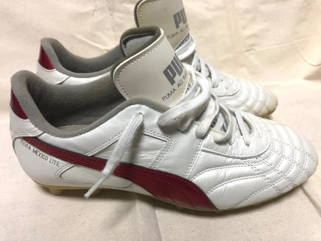 PUMA パラメヒコ ライト 白✕赤色 ◆ 固定式スパイク 25.5cm 日本製