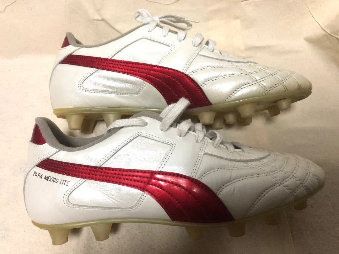 PUMA パラメヒコ ライト 白✕赤色 ◆ 固定式スパイク 25.5cm 日本製