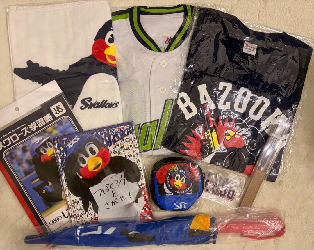 つば九郎 グッズ エコバッグ ユニフォームTシャツ フェイスタオル キーホルダー