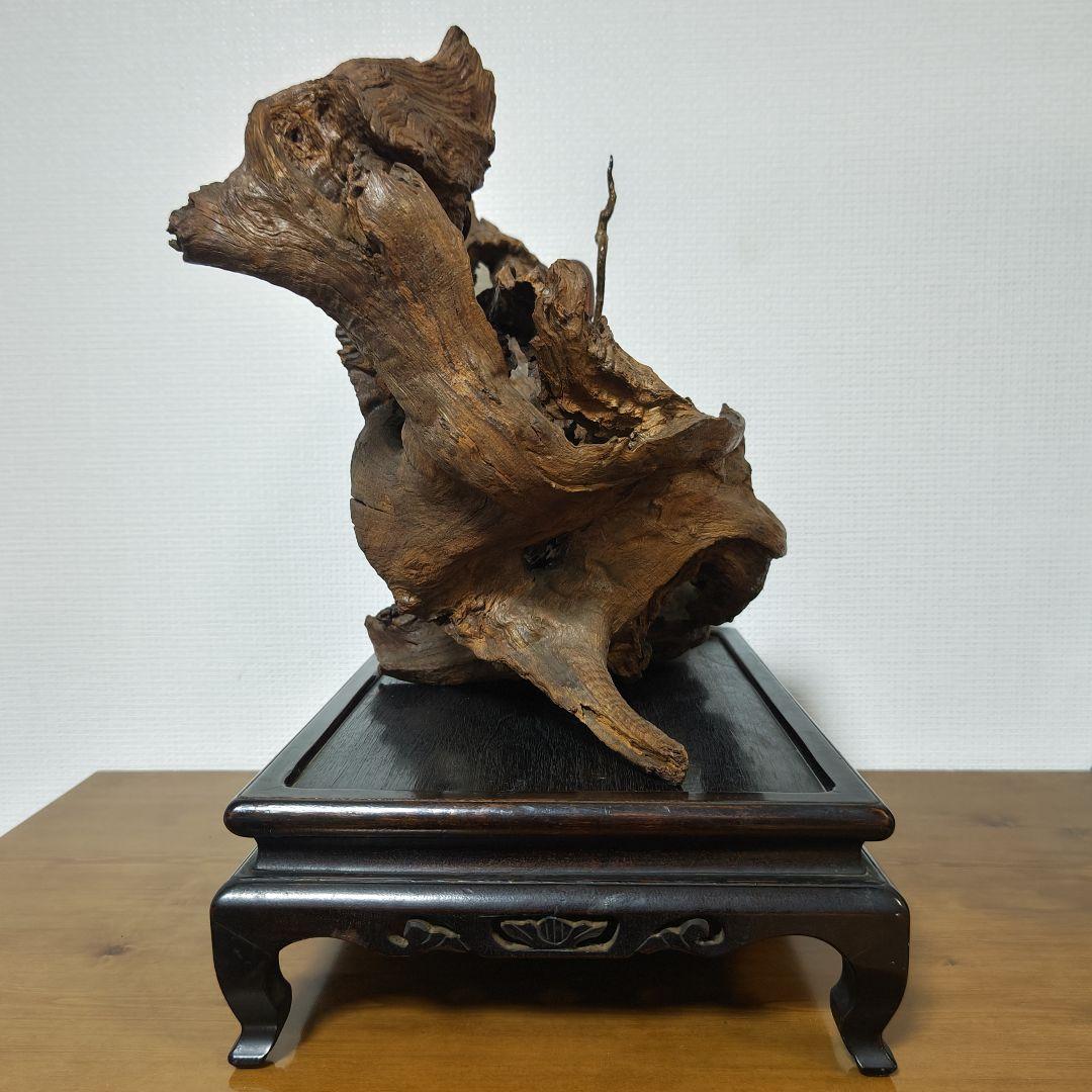 福禄寿 木彫り 天然木 台座付