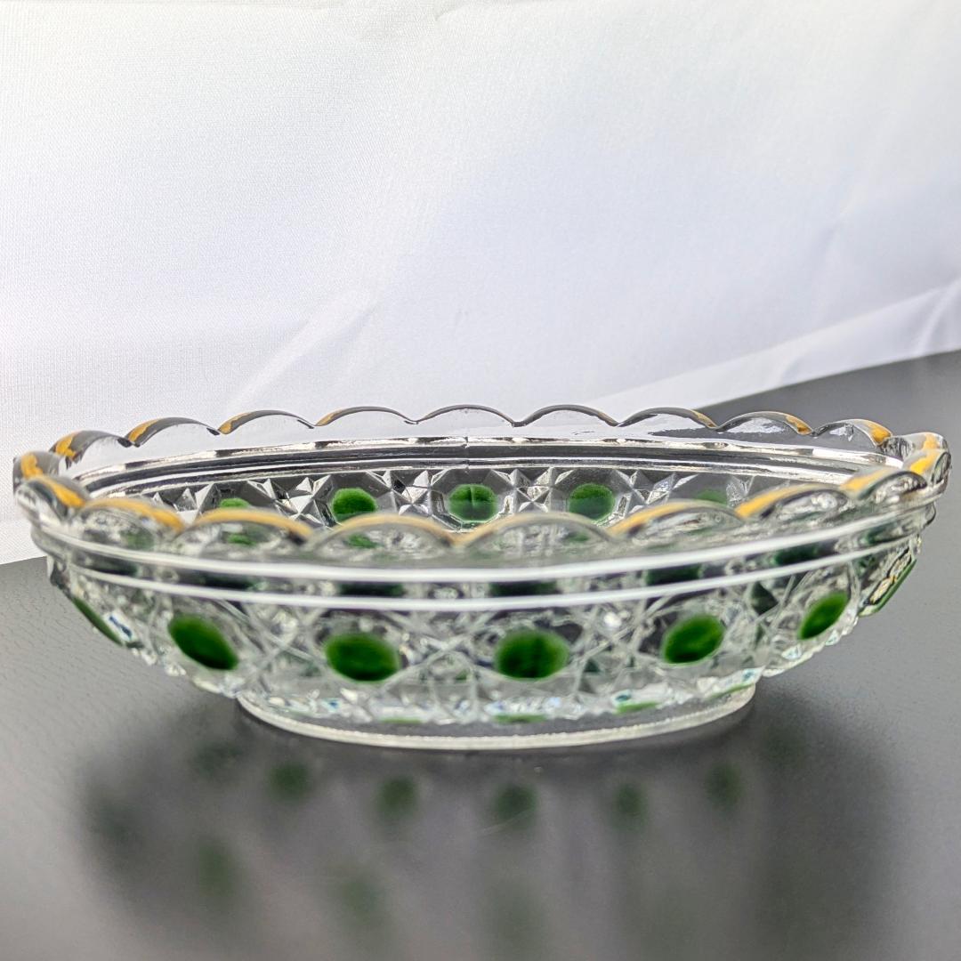 オールドバカラ ディアマン ソープ ディッシュ グリーン＆金彩 BACCARAT
