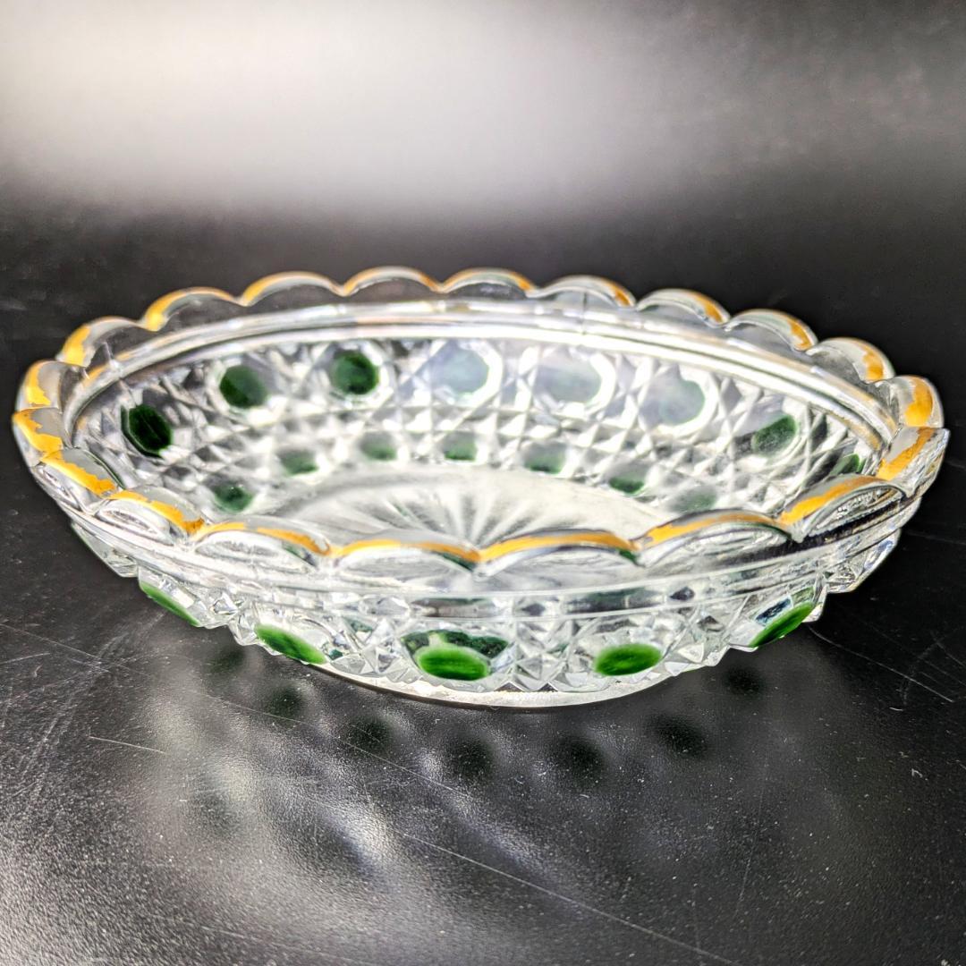 オールドバカラ ディアマン ソープ ディッシュ グリーン＆金彩 BACCARAT