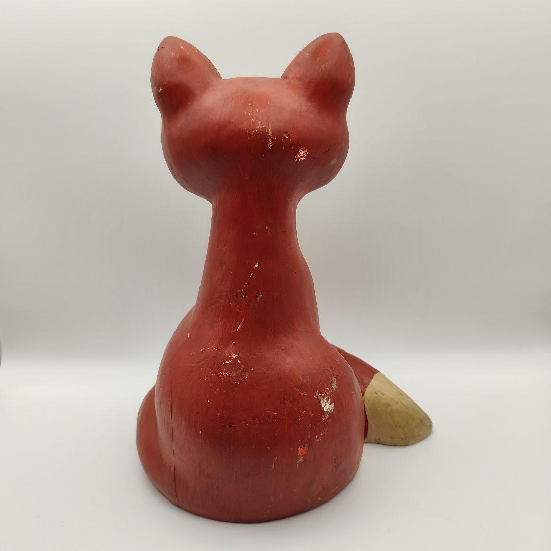 木製 NITTSJO キツネ 置物 ヴィンテージ 高さ約30.5cm