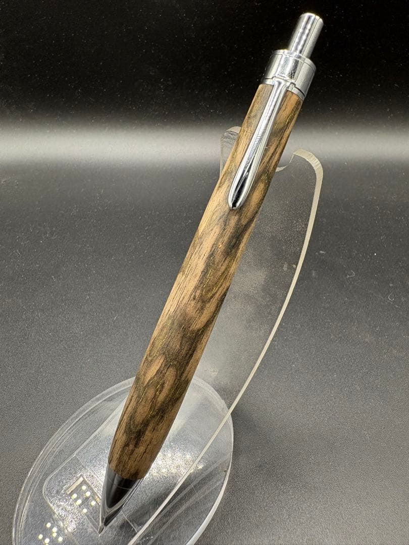 529極上　黒柿　孔雀杢　木軸シャーペン　ボールペン