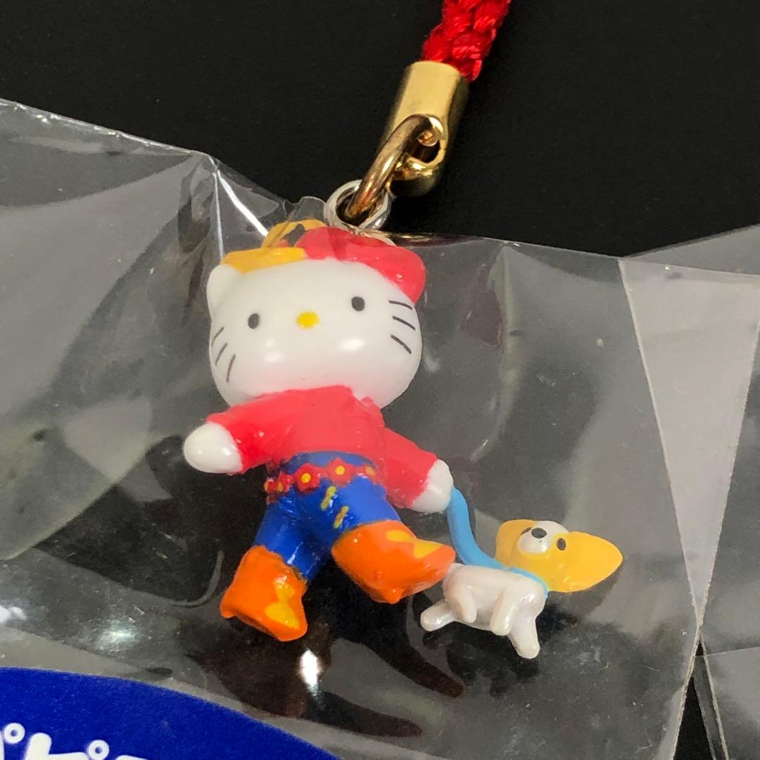 ハローキティ ストラップ 犬とお散歩 ホワイトテリア パピヨン Sanrio