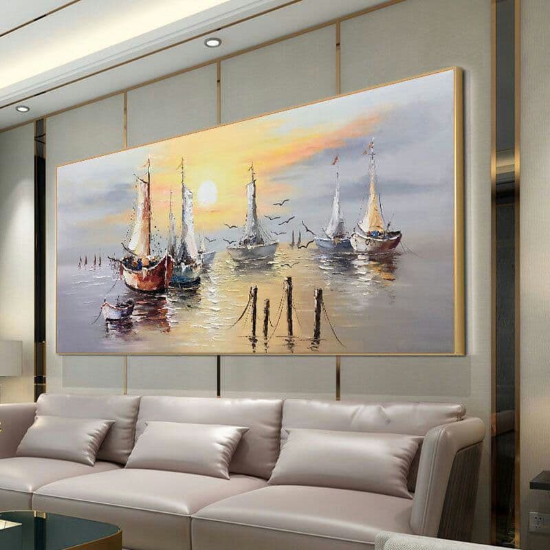 純正な手描きの油絵の客間の現代風の装飾画の抽象壁画