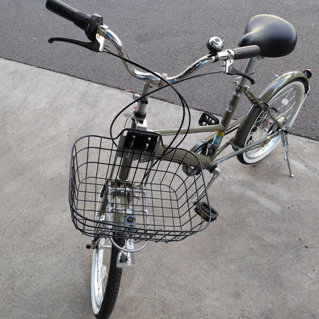 シティタイプ自転車 グレー 前面バスケット付き