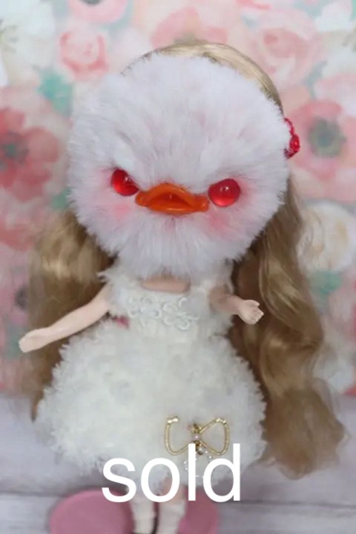 アヒルのお面　ミディブライス アウトフィット　編みぐるみ　ブライス