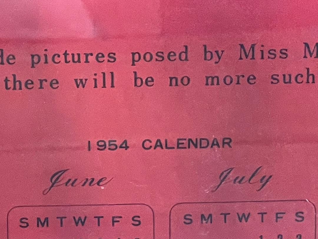 マリリンモンローポスターカレンダー1954年アンティーク