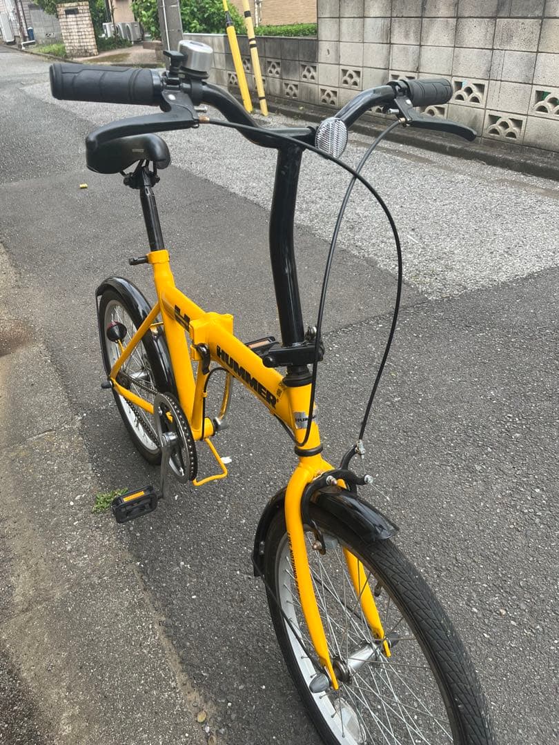 【引き取り希望】HUMMER 折りたたみ自転車 イエロー