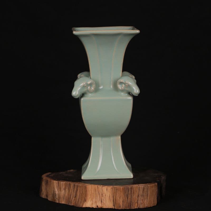 宋  汝窯  青釉   四羊尊瓶   現代工芸品 美術品 置物