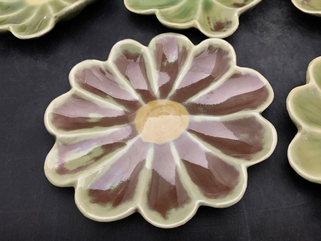 京　寳悦 作　花形皿　小皿　14枚　器　お花