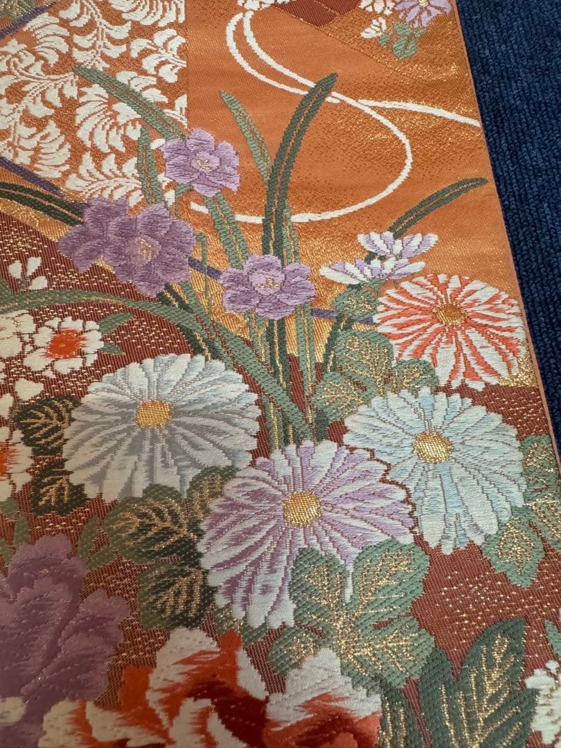 1933 袋帯 古代彫金紋  西陣織   金糸　高級上質上品　約440cm未使用