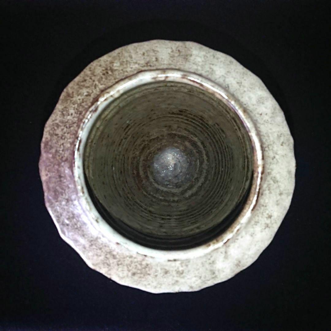 美品 唐津焼『粉引 面取花入』在銘 昭和レトロ