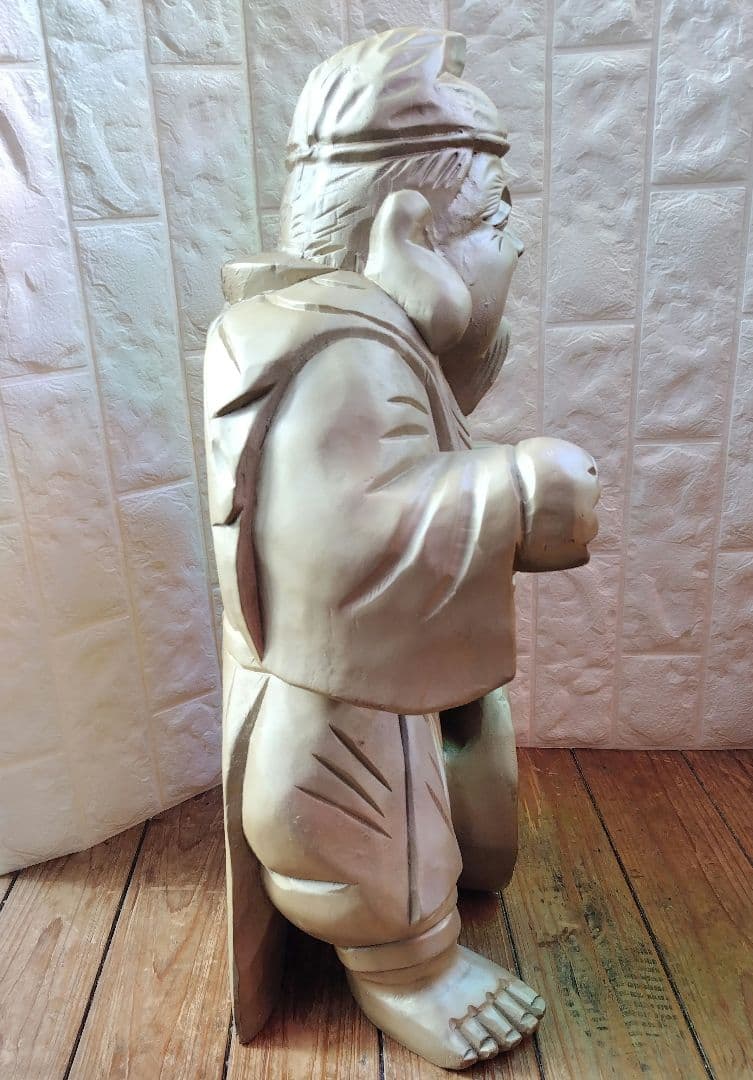 恵比寿 様 木彫り Japanese Wooden Ebisu 彫刻 縁起物