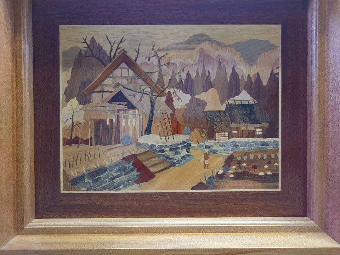 【日本の旅情シリーズ】 「大町の秋」 マーケタリー・木目象嵌 No.5