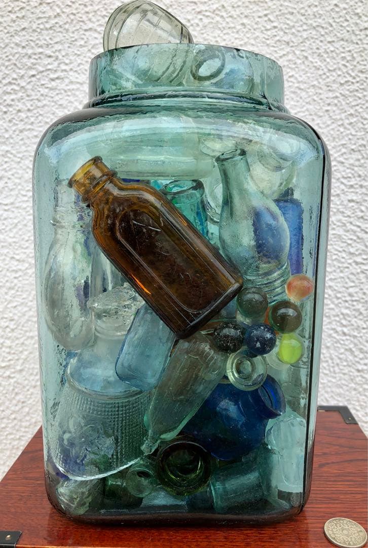 24 レトロ瓶 サンキャッチャー 海苔瓶 いろいろ キラキラ ガラス ビンテージ