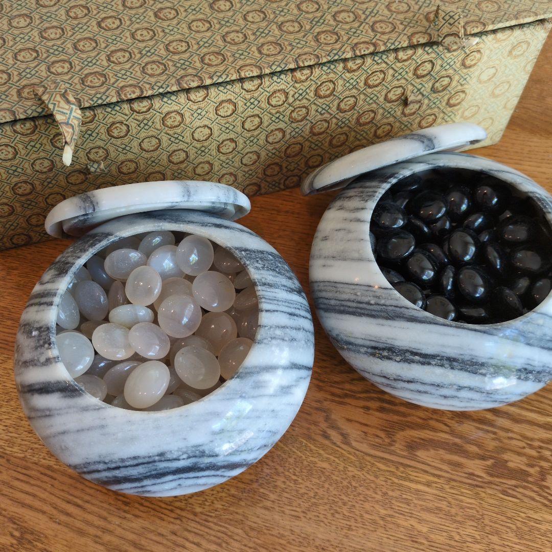 大理石囲碁石セット（白と黒）