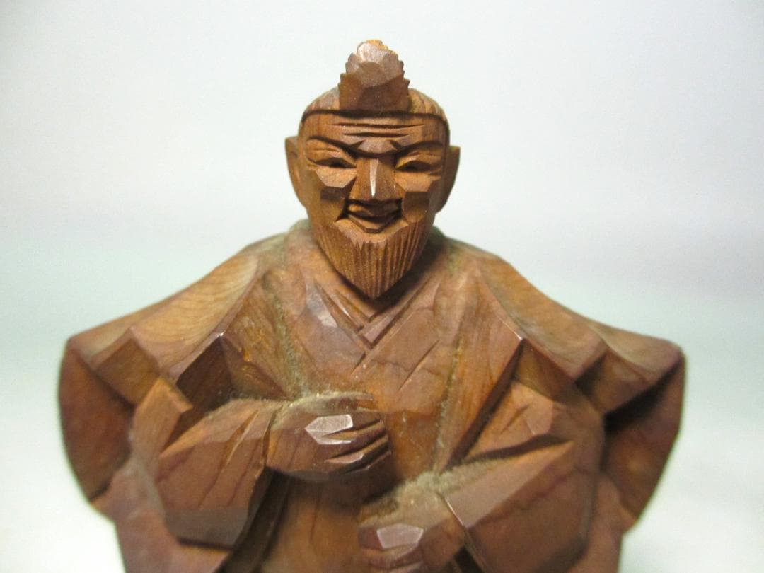 高砂人形　一位一刀彫　北出広之 作　木彫り　置物　時代物