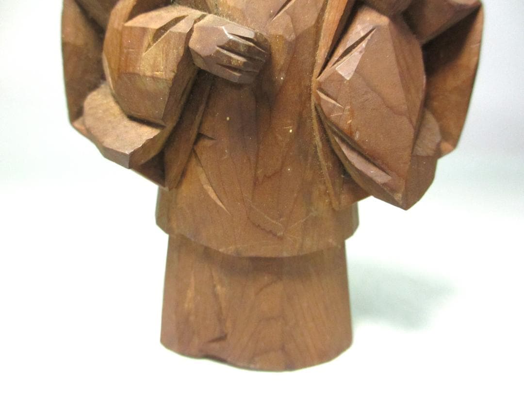 高砂人形　一位一刀彫　北出広之 作　木彫り　置物　時代物