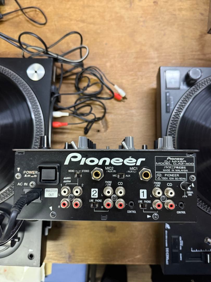 DJフルセットターンテーブル2台 DJM-400 Serato SL2動作確認済