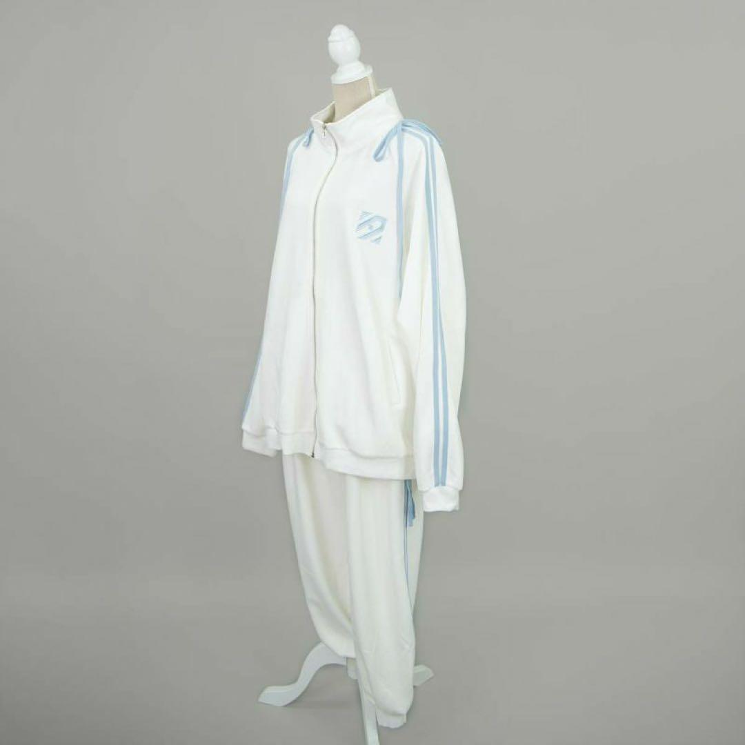 アノネノネ　長袖ジャージ　白×水色　ジャージセットアップ　長ズボン