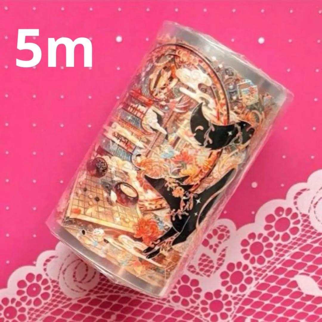 贝壳光 与狐说·秋菊 7.5cm×5m 半端巻き　和柄　キツネ