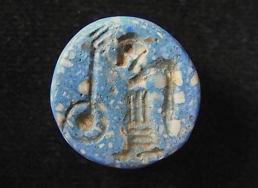 ★E1402★ 古代石 (219) 有翼神　アミュレット印章　精霊　焼成物