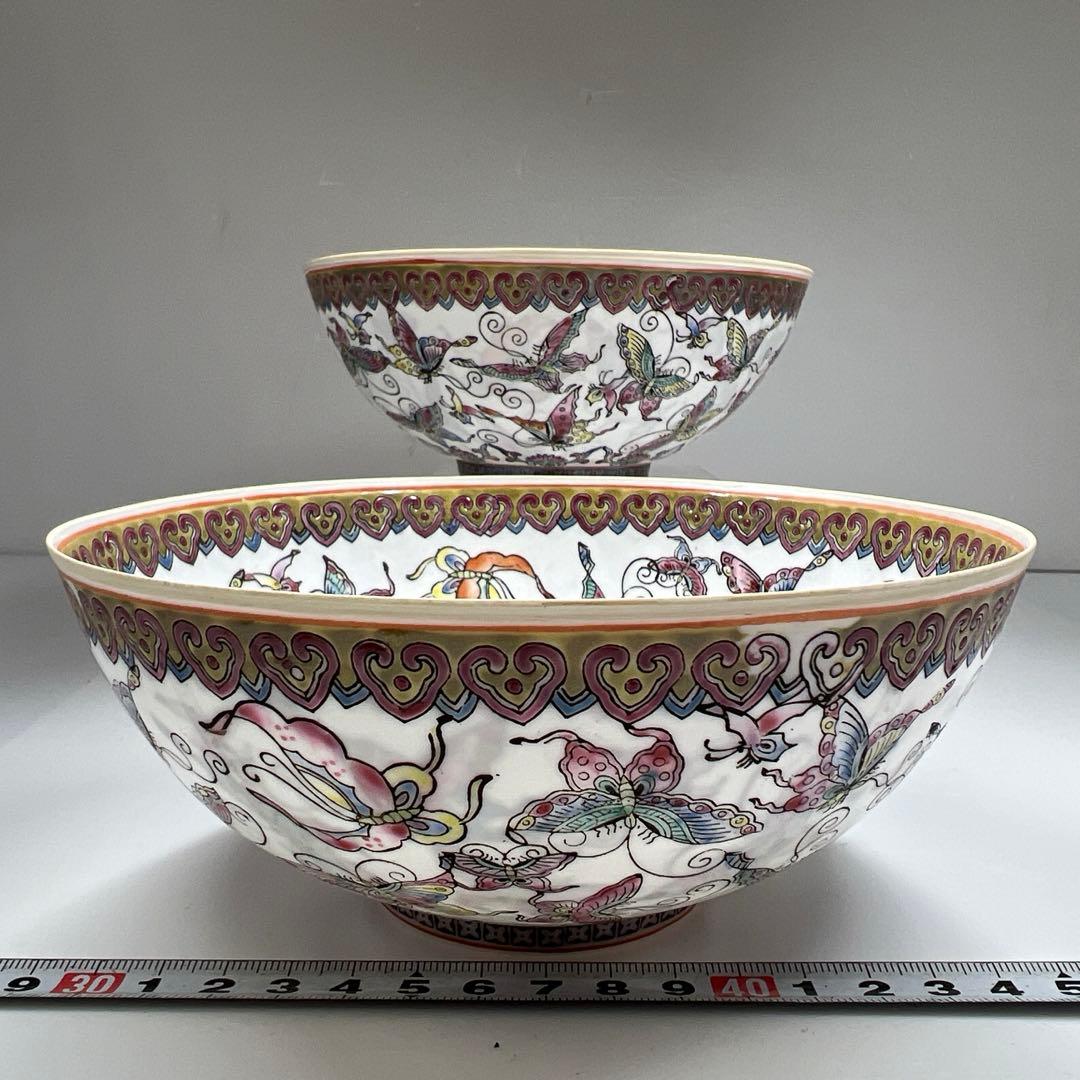 中国景徳鎮　薄胎鉢　2客　共箱　直径16.2㎝　トヒチサ　東な7-0610⭐︎2F