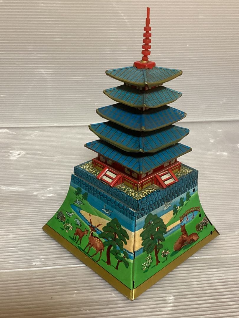 ★レア‼️ブリキ マルサン 金庫シリーズ 五重の塔 金庫 昭和レトロ 貯金箱